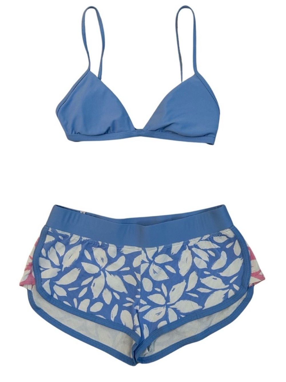 Body Glove Blue Floral Mesh Boys Short Bikini Set